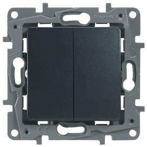 Выключатель двухклавишный Legrand 672612 Etika