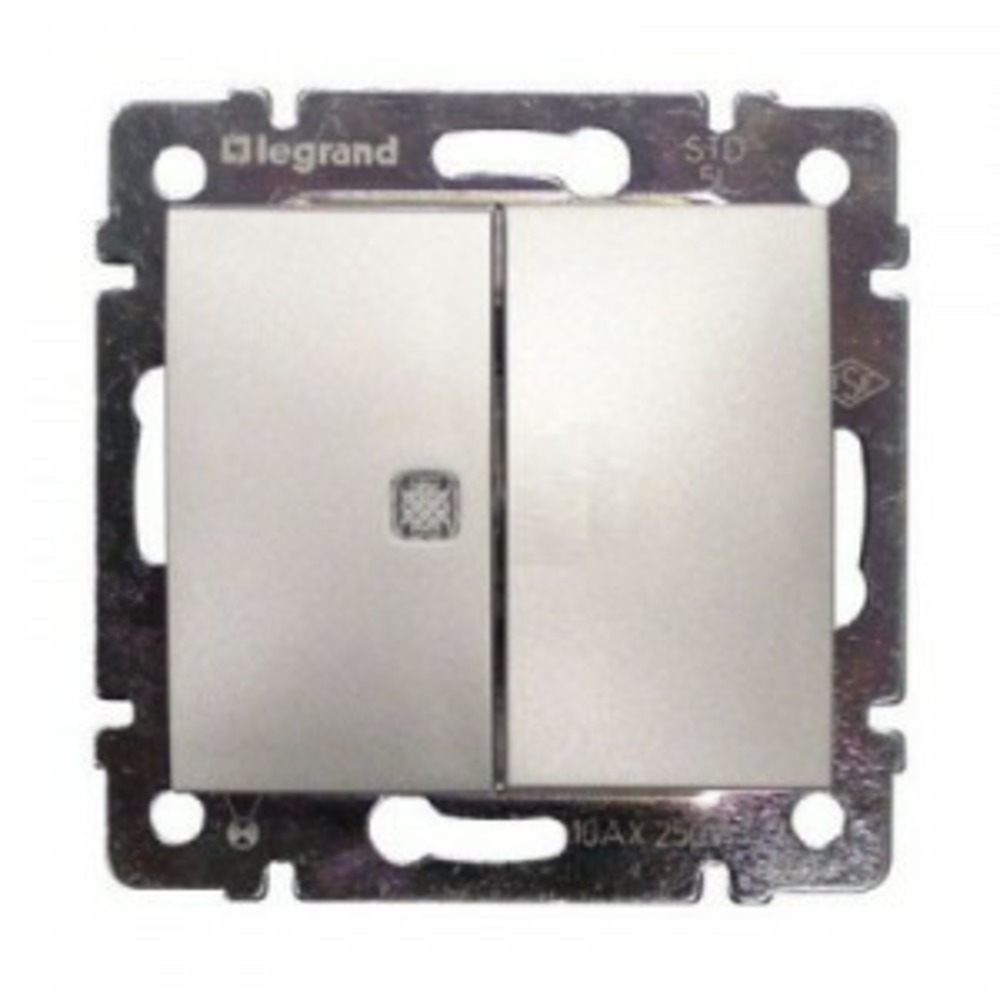Выключатель двухклавишный Legrand 770145 Valena