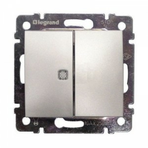 Выключатель двухклавишный Legrand 770145 Valena