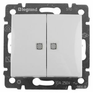Выключатель двухклавишный Legrand 774213 Valena