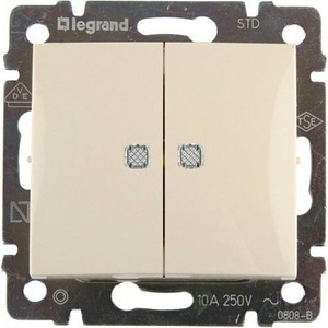 Выключатель двухклавишный Legrand 774112 Valena