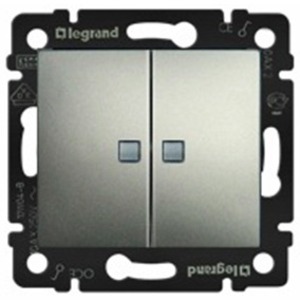 Выключатель двухклавишный Legrand 770212 Valena