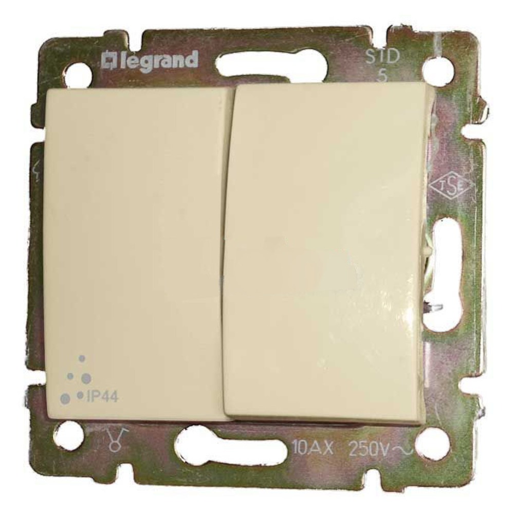 Выключатель двухклавишный Legrand 774198 Valena