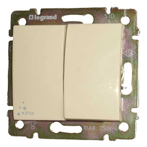 Выключатель двухклавишный Legrand 774198 Valena