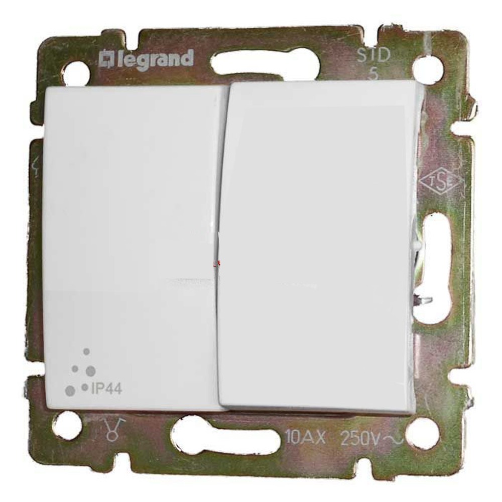 Выключатель двухклавишный Legrand 770098 Valena