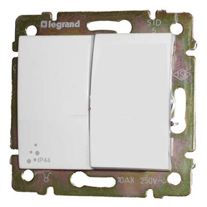 Выключатель двухклавишный Legrand 770098 Valena