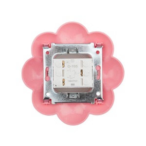 Выключатель двухклавишный Kranz KR-78-0624 HAPPY Цветок скрытой установки, белый/розовый