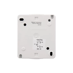 Выключатель двухклавишный Kranz KR-78-0832 INDUSTRIAL IP54, о/у, белый