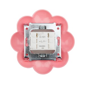 Выключатель одноклавишный Kranz KR-78-0623 HAPPY Цветок скрытой установки, белый/розовый