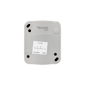 Выключатель одноклавишный Kranz KR-78-0835 Mini OG IP54, о/у, серый