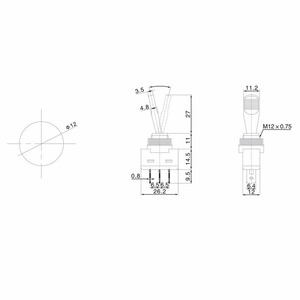 Тумблер Rexant 36-4371 12V 20А (3c) ON-OFF однополюсный  с синей подсветкой, 10шт