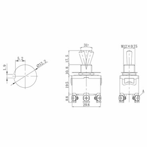 Выключатель специальный Rexant 06-0327-B Тумблер 250V 15А (6c) ON-ON двухполюсный, 10шт