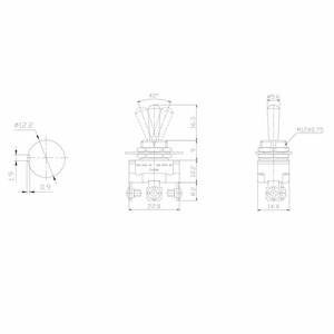 Выключатель специальный Rexant 06-0331-A Тумблер 220V 10А (3c) ON-OFF-ON однополюсный Mini, 10шт