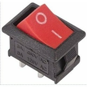 Выключатель клавишный Rexant 36-2111 250V 6А (2с) ON-OFF красный Mini , 10шт