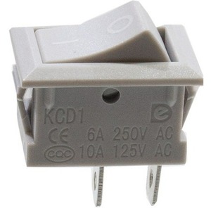 Выключатель клавишный Rexant 36-2113 250V 6А (2с) ON-OFF серый Mini, 10шт