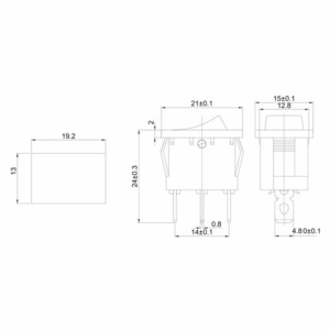 Выключатель клавишный Rexant 36-2152 250V 6А (3с) ON-OFF желтый с подсветкой Mini, 10шт