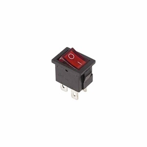Выключатель клавишный Rexant 36-2190 250V 6А (4с) ON-OFF красный с подсветкой Mini, 10шт