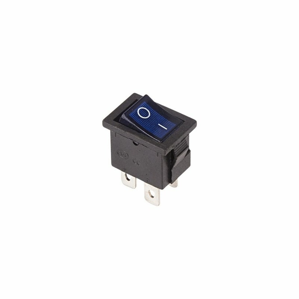 Выключатель клавишный Rexant 36-2191 250V 6А (4с) ON-OFF синий с подсветкой Mini, 10шт