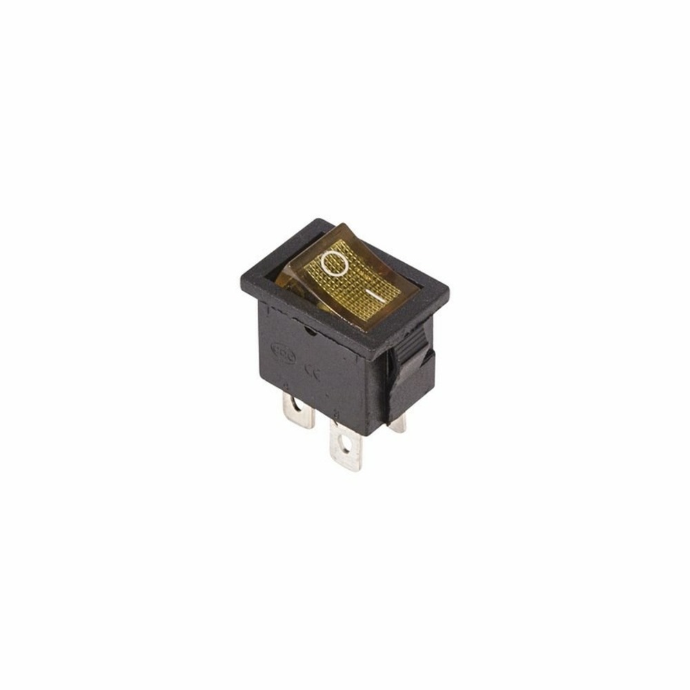 Выключатель клавишный Rexant 36-2192 250V 6А (4с) ON-OFF желтый с подсветкой Mini, 10шт