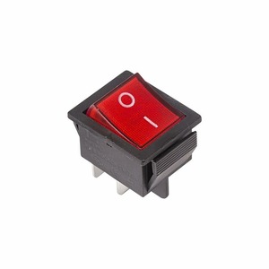 Выключатель клавишный Rexant 36-2330 250V 16А (4с) ON-OFF красный с подсветкой, 10шт
