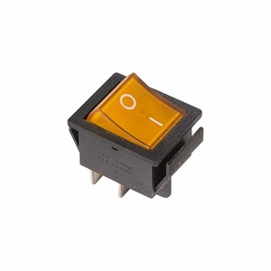 Выключатель клавишный Rexant 36-2333 250V 16А (4с) ON-OFF желтый с подсветкой, 10шт