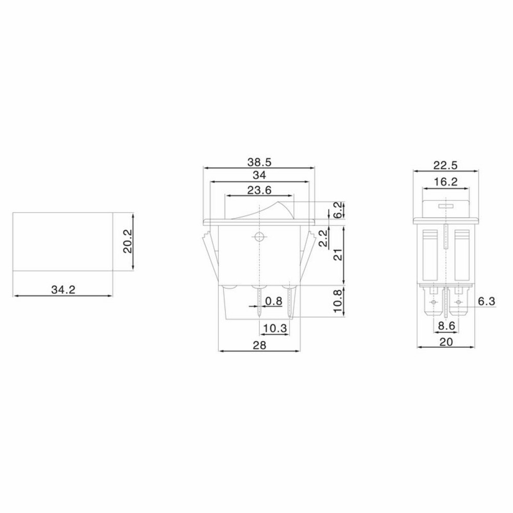 Выключатель клавишный Rexant 36-4441 12V 35А (4с) ON-OFF с зеленой LED подсветкой, 10шт