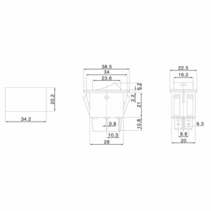 Выключатель клавишный Rexant 36-4443 12V 35А (4с) ON-OFF с синей LED подсветкой, 10шт