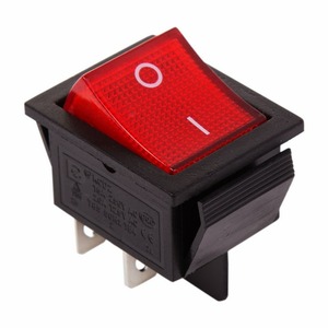 Выключатель клавишный Rexant 36-2340 250V 20А (4с) ON-OFF красный с подсветкой, 10шт