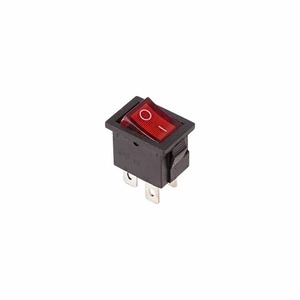 Выключатель клавишный Rexant 06-0300-A 250V 6А (4с) ON-OFF красный с подсветкой, 10шт