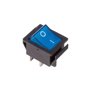 Выключатель клавишный Rexant 06-0306-B 250V 16А (4с) ON-OFF синий с подсветкой, 10шт