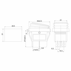 Выключатель клавишный Rexant 36-2360-1 250V 15А (4с) ON-OFF красный с подсветкой ВЛАГОЗАЩИТА, 1шт