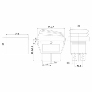 Выключатель клавишный Rexant 36-2360-1 250V 15А (4с) ON-OFF красный с подсветкой ВЛАГОЗАЩИТА, 1шт