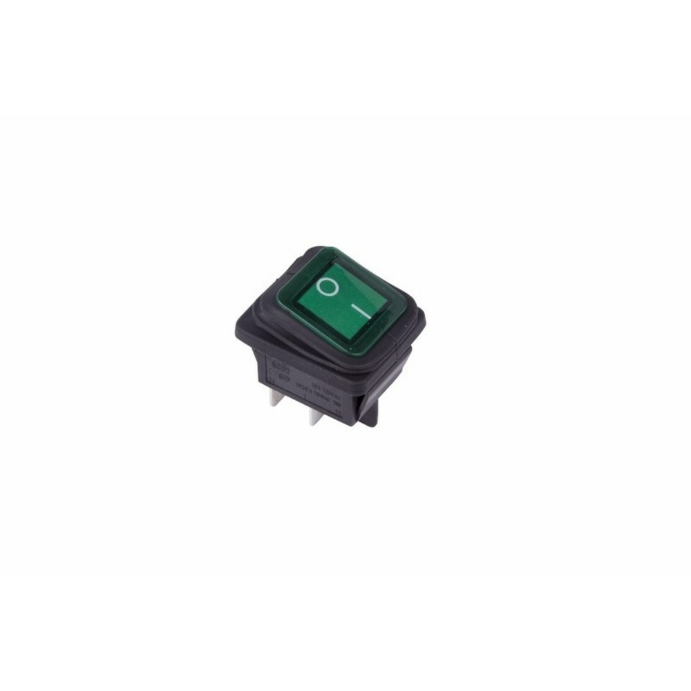 Выключатель клавишный Rexant 36-2362 250V 15А (4с) ON-OFF зеленый с подсветкой ВЛАГОЗАЩИТА, 10шт