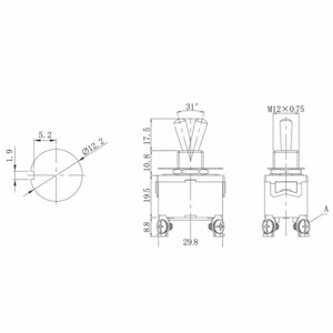 Тумблер Rexant 36-4130 250V 15А (4c) ON-OFF двухполюсный, 10шт