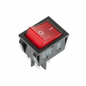 Выключатель клавишный Rexant 36-2346 250V 30А (4с) ON-OFF красный с подсветкой, 10шт