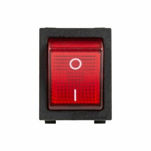 Выключатель клавишный Rexant 36-2346 250V 30А (4с) ON-OFF красный с подсветкой, 10шт