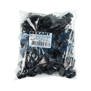 Выключатель клавишный Rexant 36-2671 12V 20А (3с) ON-OFF черный ОВАЛ с синей LED подсветкой, 10шт