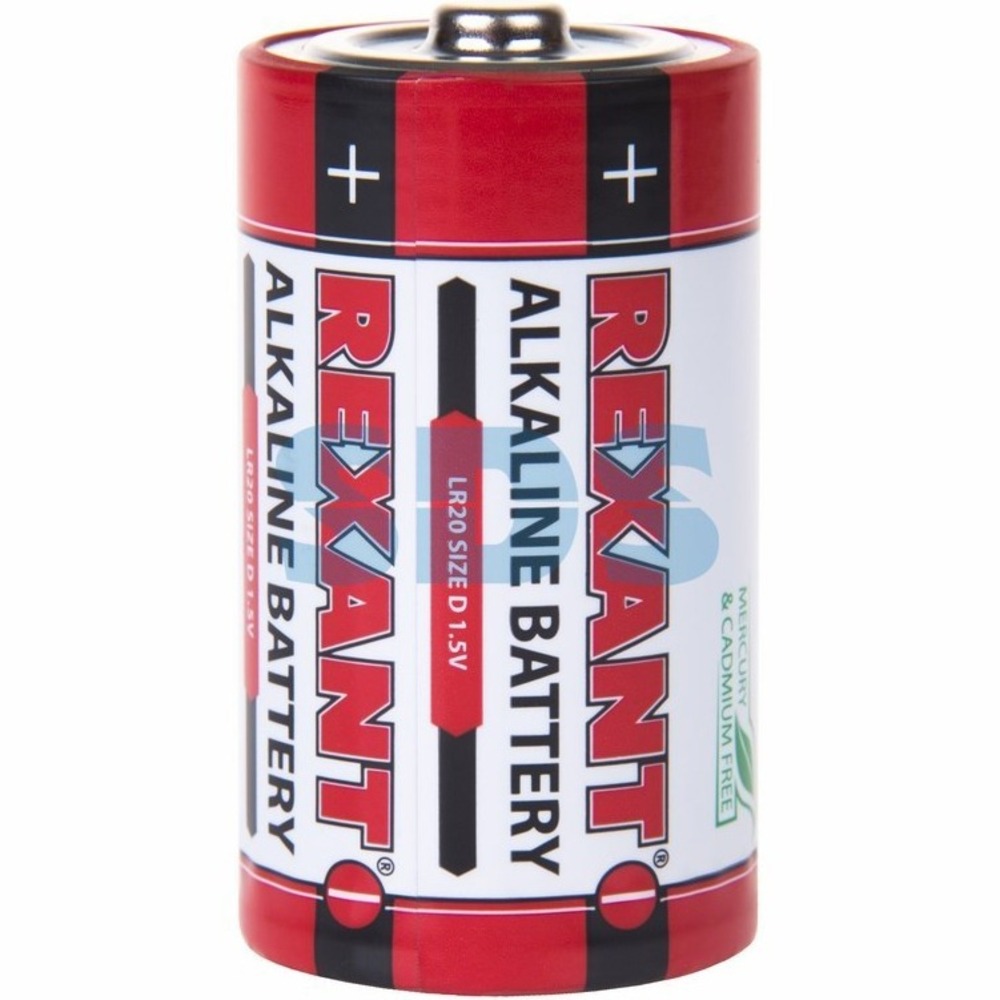 Алкалиновая батарейка Rexant 30-1020 D/LR20 1,5 V 15200 mAh (2 штуки)