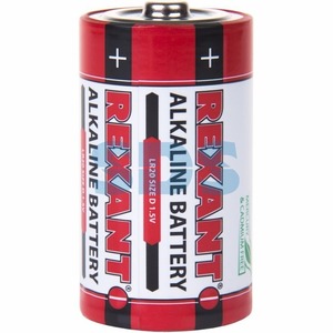 Алкалиновая батарейка Rexant 30-1020 D/LR20 1,5 V 15200 mAh (2 штуки)