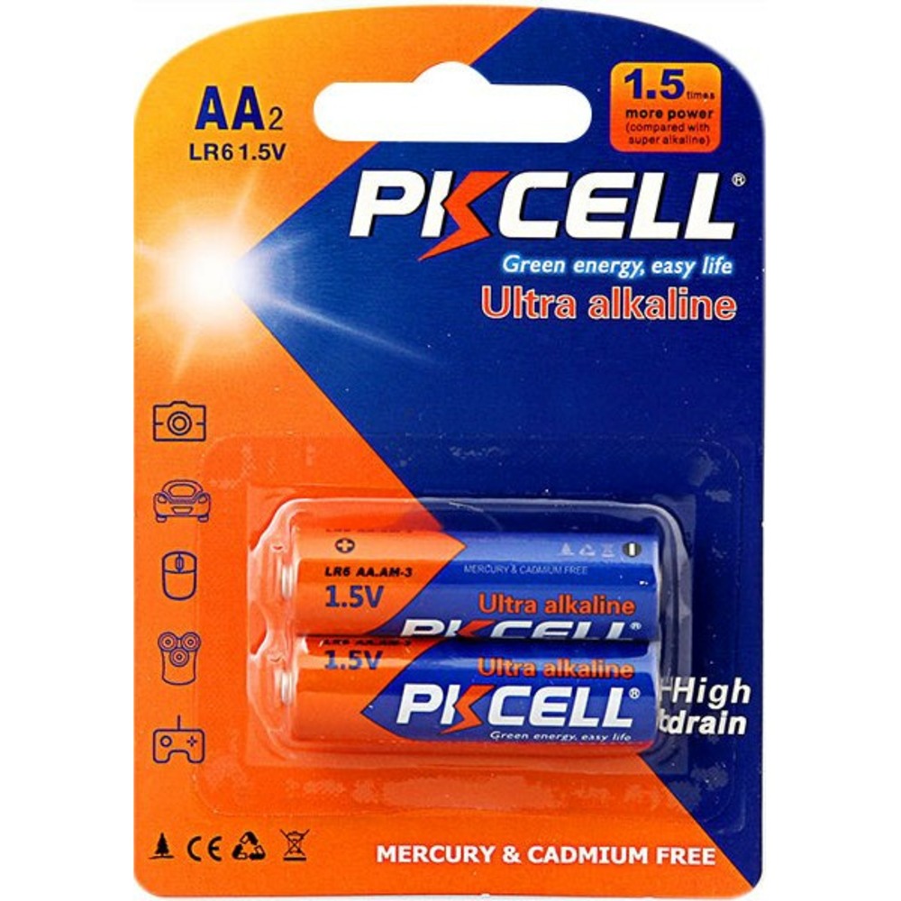 Батарейка PKCELL LR6-2B тип - AA 2 шт в блистере