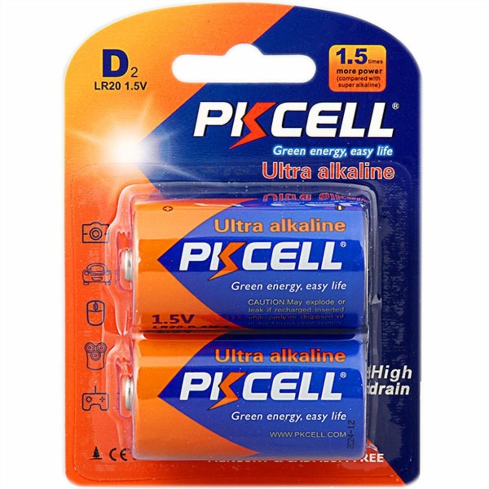 Батарейка PKCELL LR20-2B тип - D(LR20) 2 шт в блистере