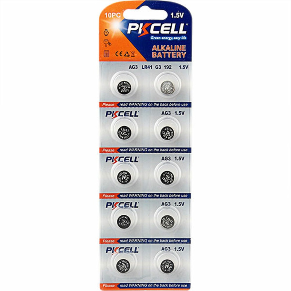 Батарейка PKCELL AG3-10B тип - LR41(AG3) 10 шт в блистере