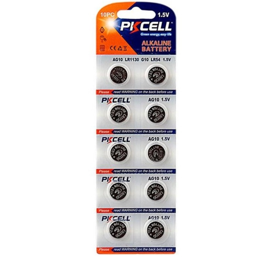Батарейка PKCELL AG10-10B тип - LR54(AG10) 10 шт в блистере