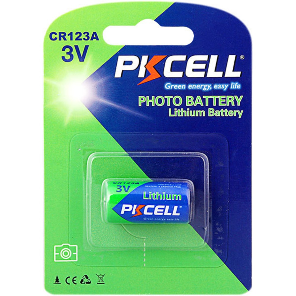 Батарейка PKCELL CR123A-1B тип - CR123A 1 шт в блистере