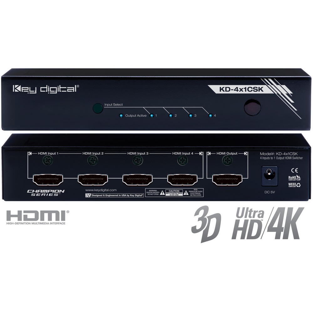 Коммутатор HDMI Key Digital KD-4X1CSK