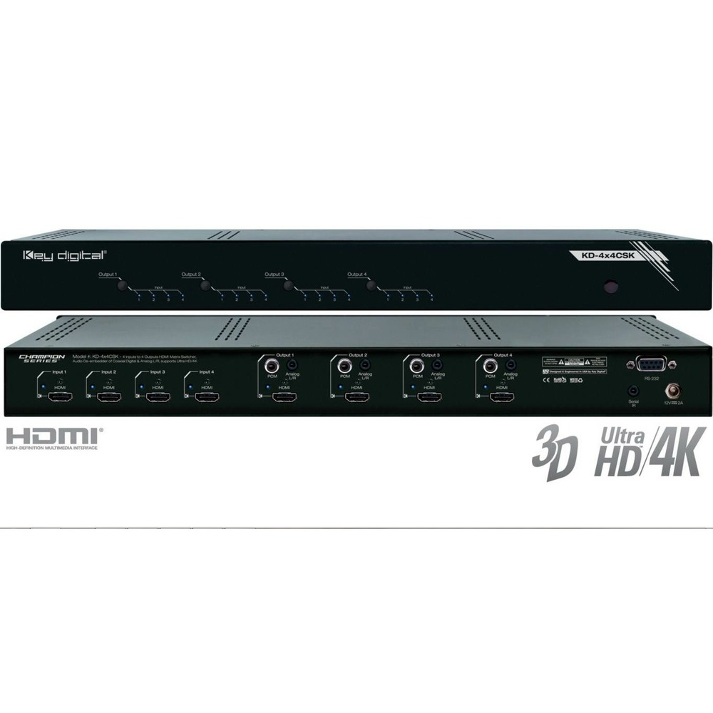 Матричный коммутатор HDMI Key Digital KD-4X4CSK