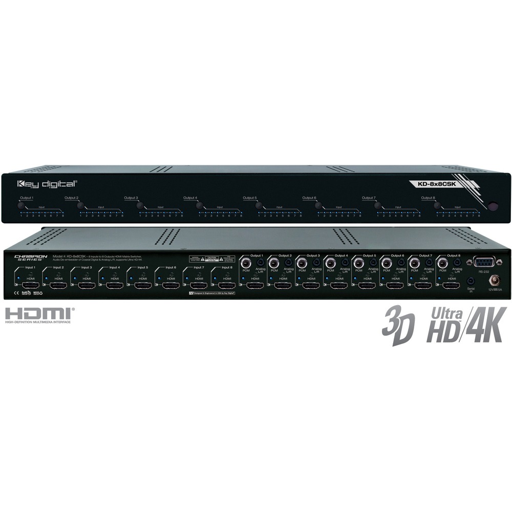 Матричный коммутатор HDMI Key Digital KD-8X8CSK