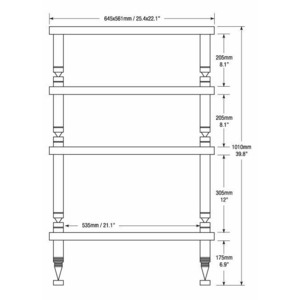 Hi-Fi стойка Solidsteel HF-4 Classe Gloss White
