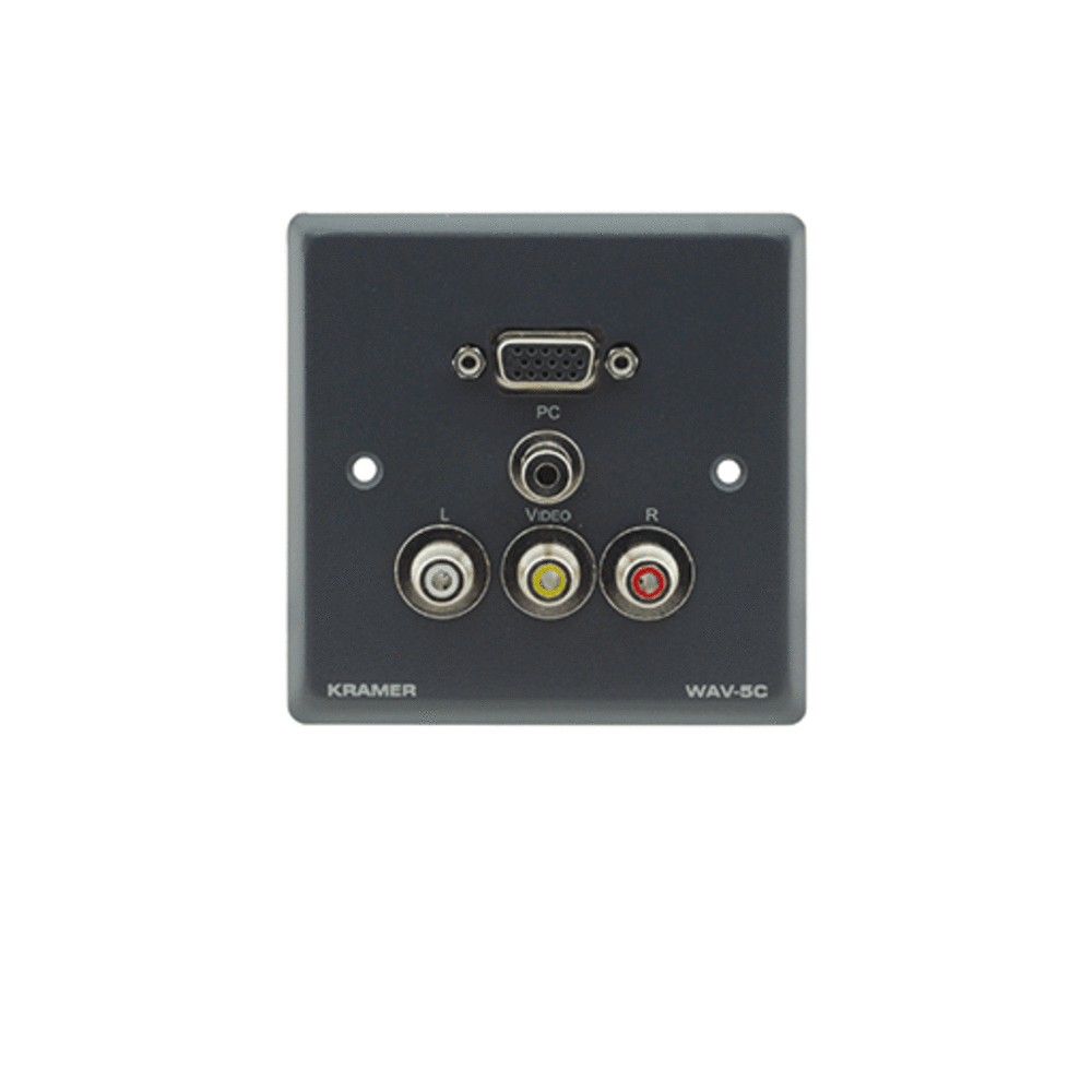Установочная панель с разъемами RCA, S-Video, Аудио Kramer WAV-5C/EU/GB(G)