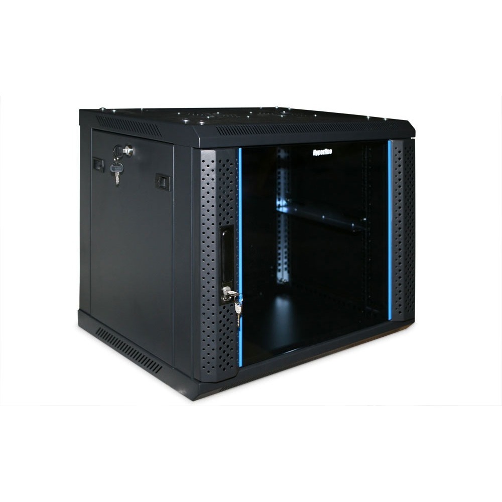 Настенный рэковый шкаф 19 дюймов Hyperline TWFS-0445-SR-RAL9004